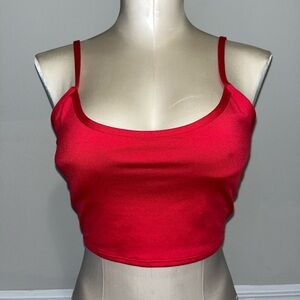 Pink Victorias Secret Red Spaghetti Strap Crop Bra Top